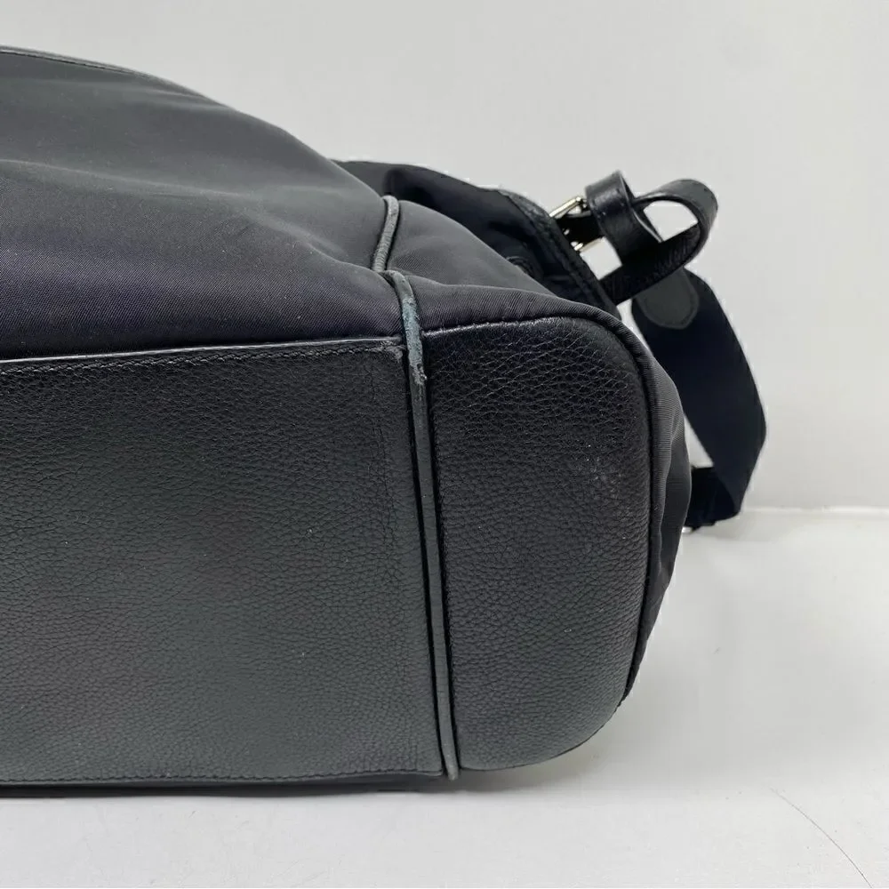 Burberry Flap Nylon Diaper Bag Black
